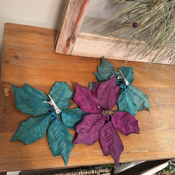 New Poinsettia Flower Ornaments - Picture 3 of 3